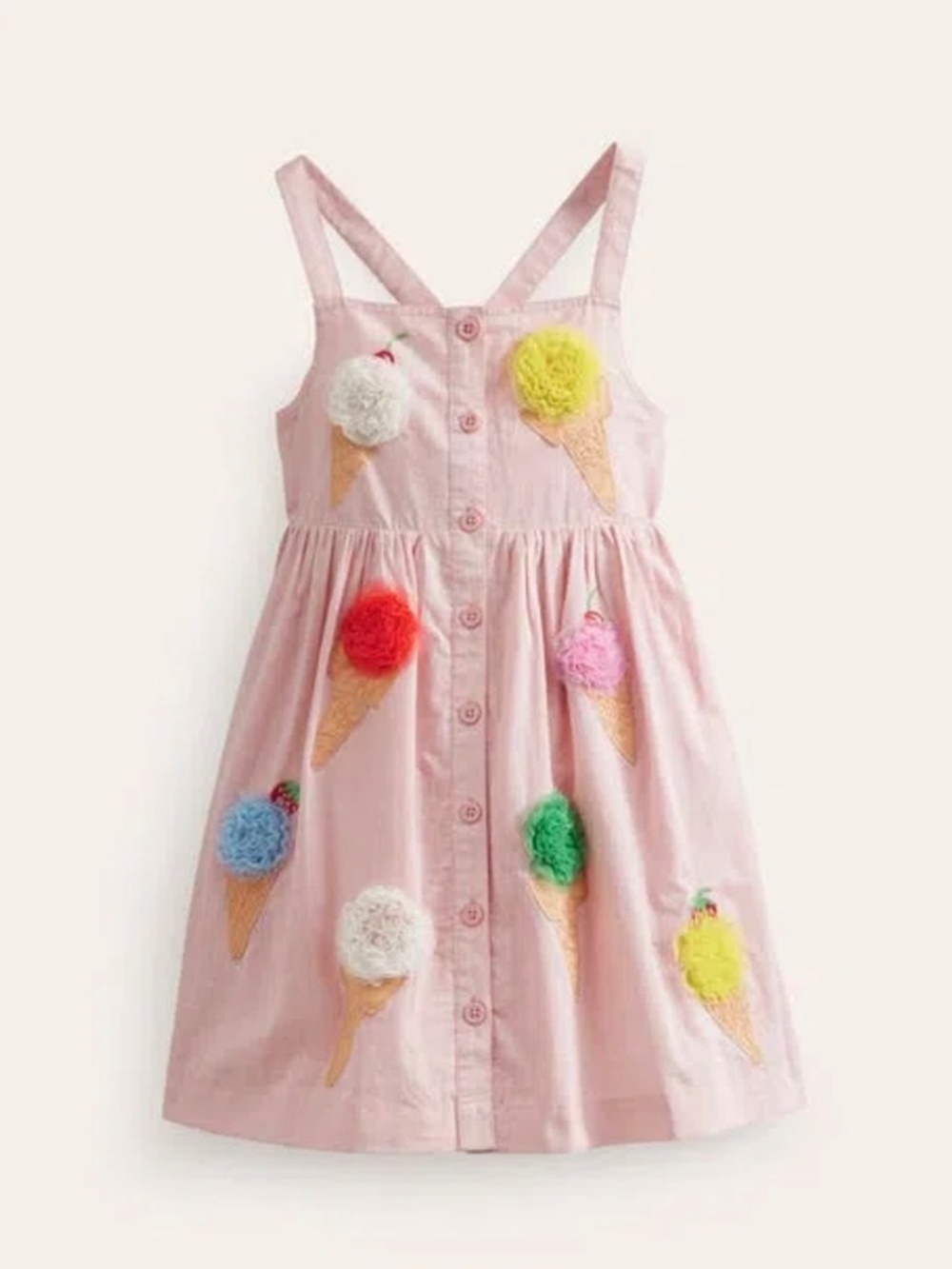 Mini Boden Kids Button Through Ice Cream Dress. Size 7-8